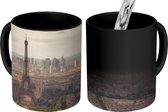 Magische Mok - Foto op Warmte Mok - Parijs - Eiffeltoren - Lucht - 350 ML