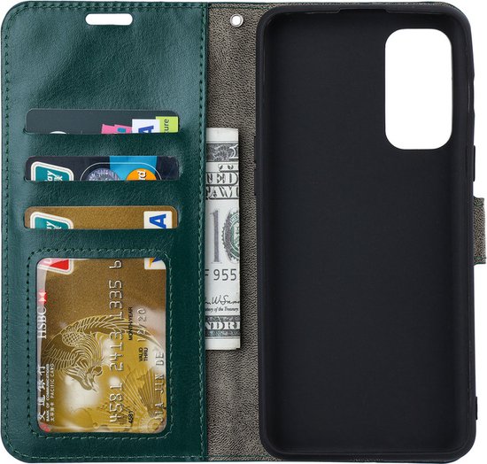 Oppo Reno5 Z - Bookcase Green - étui portefeuille avec 1 protection d'écran en Glas