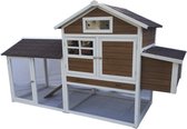 Bol.com Kippenhok - Chicken House Multi - 236 x 90 x 133 cm - Bruin/Wit aanbieding