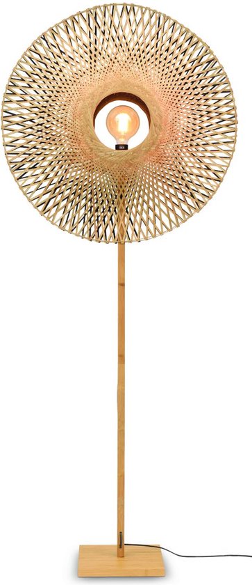 GOOD&MOJO Vloerlamp Kalimantan - Bamboe - 87x30x180cm - Scandinavisch,Bohemian - Staande lamp voor Woonkamer - Slaapkamer
