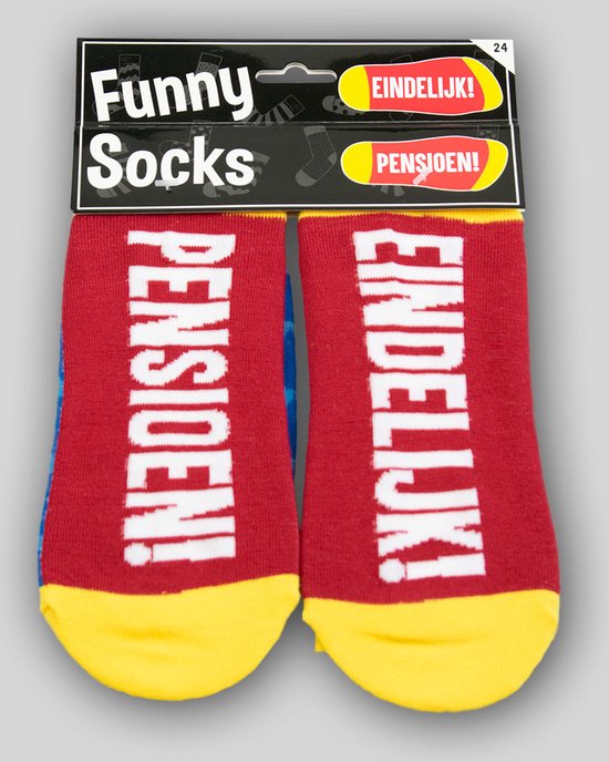 Paper dreams Sokken - Eindelijk pensioen! Funny socks - Uniek cadeau