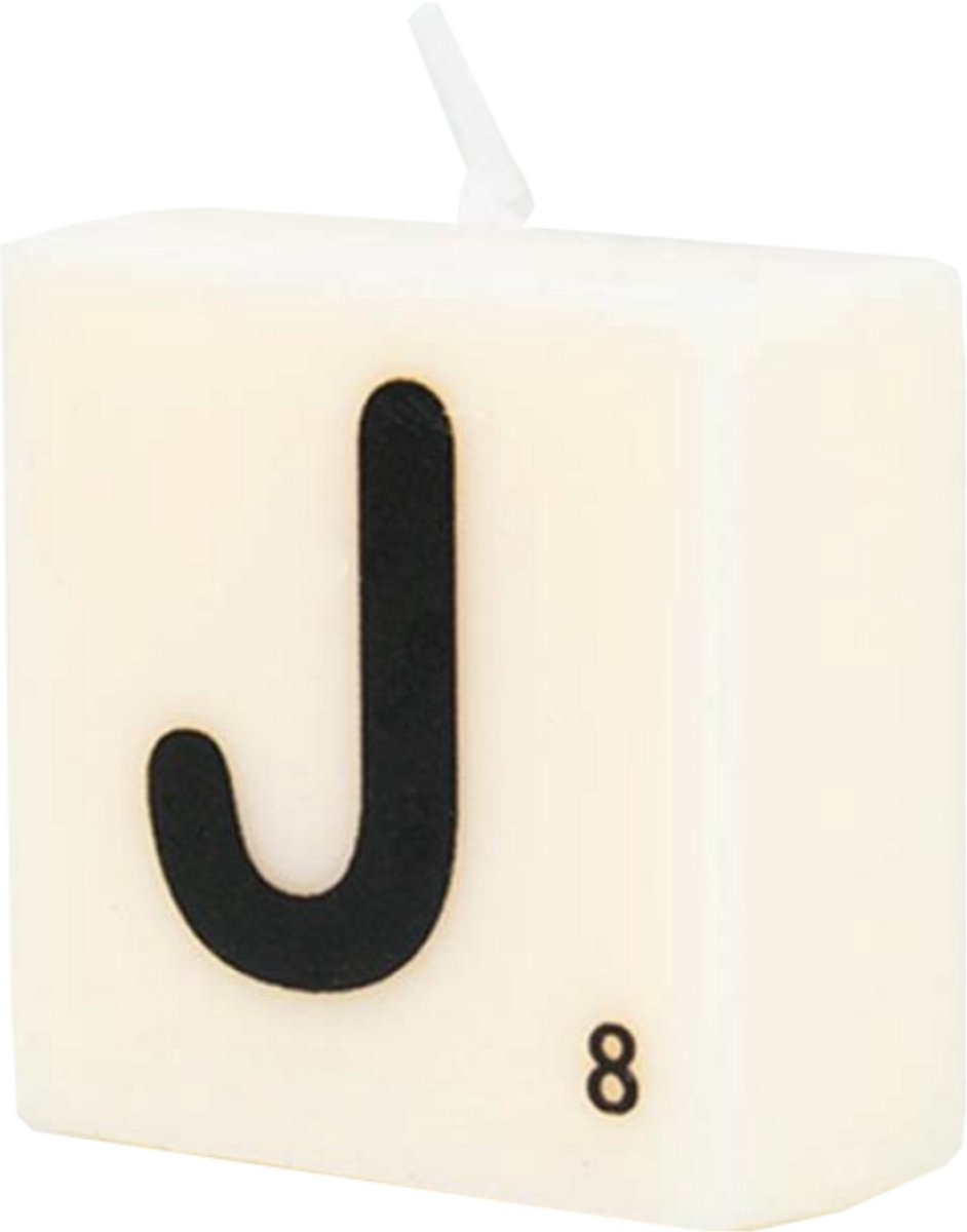 Paper dreams Letter Kaarsje - J Zwart wit