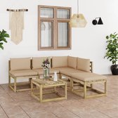 Decoways - 6-delige Loungeset met beige kussens