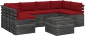 Decoways - 7-delige Loungeset met kussens pallet massief grenenhout