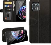 Motorola Edge 20 Lite Hoesje - MobyDefend Wallet Book Case (Sluiting Achterkant) - Zwart - GSM Hoesje - Telefoonhoesje Geschikt Voor: Motorola Edge 20 Lite