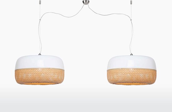 GOOD&MOJO - MEKONG - Hanglamp - ⌀60 cm - 2 lichts - Wit-Naturel