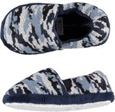 Jongens instap slippers/pantoffels army blauw maat 25-26