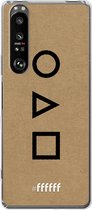 Sony Xperia 1 III Hoesje Transparant TPU Case - Octopus Spel Symbols #ffffff