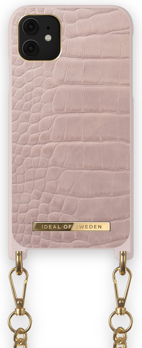 iDeal of Sweden Phone Necklace Case voor iPhone 11/XR Misty Rose Croco