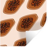 Muurstickers - Sticker Folie - Zomer - Avocado's - Bruin - 50x50 cm - Plakfolie - Muurstickers Kinderkamer - Zelfklevend Behang - Zelfklevend behangpapier - Stickerfolie