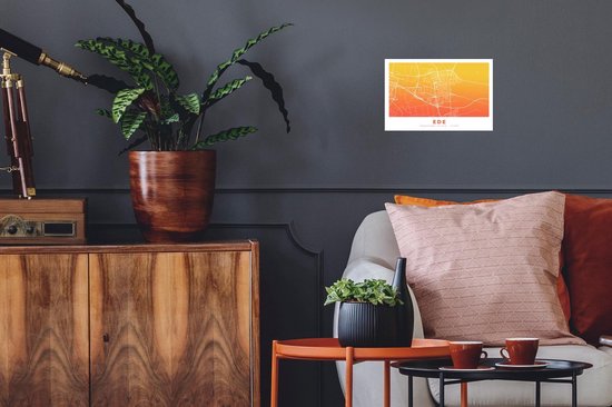 Stickers muraux - Plan de la ville - Ede - Nederland - Oranje - 30x20 cm - Feuille adhésive - Carte