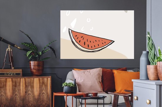 Stickers Stickers muraux - Été - Melon - Rouge - 120x80 cm - Feuille adhésive