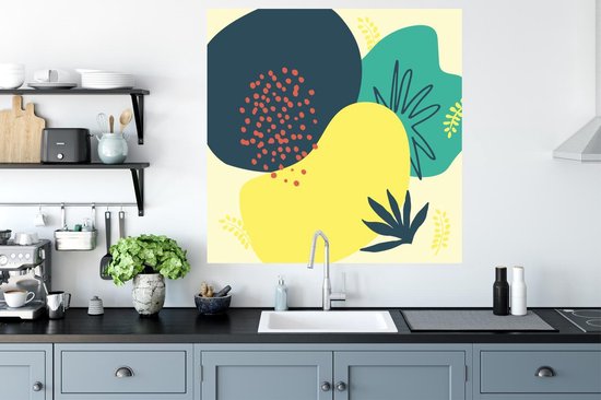 Stickers muraux - Été - Taches - Feuilles - 100x100 cm - Feuille adhésive XXL