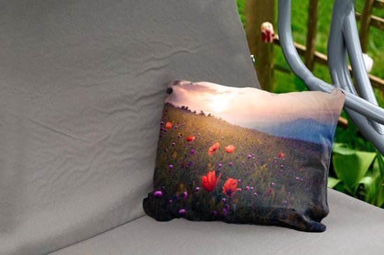 Coussins d'extérieur - Jardin - Fleurs - Coucher de soleil - Oranje - 50x30 cm