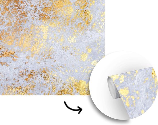 Papier peint - Papiers Papier peint photo Marbre - Or - Grijs - Largeur 260 cm x Hauteur 260 cm