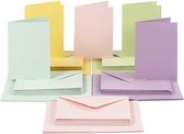 kaarten met enveloppen 10,5 x 15 cm 50 sets pastelkleuren