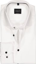 VENTI modern fit overhemd - wit structuur - Strijkvrij - Boordmaat: 40