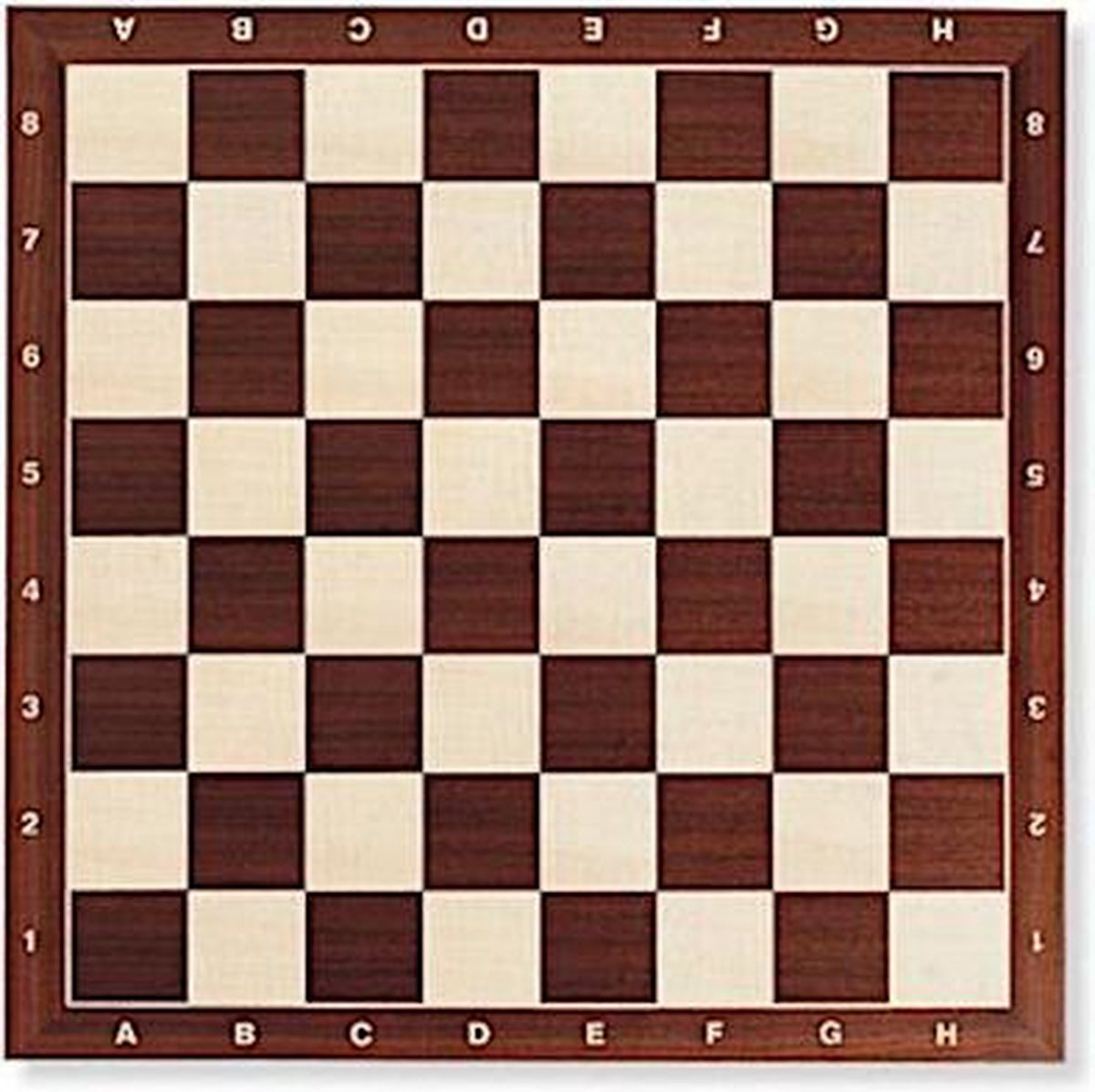 schaakbord 50 x 50 cm hout bruin/wit