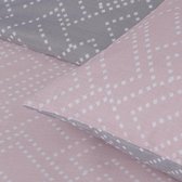 Dekbedovertrek Square Dots geo grijs/roze / 1-persoons