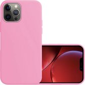 iPhone 13 Pro Hoesje Licht Roze Cover Silicone Case Hoes