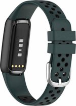 Fitbit Luxe Sport Bandje - Wearablebandje - Siliconen - Donkergroen Met Zwart - 160-220mm