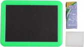 Schoolbord 18 cm met krijt en spons groen