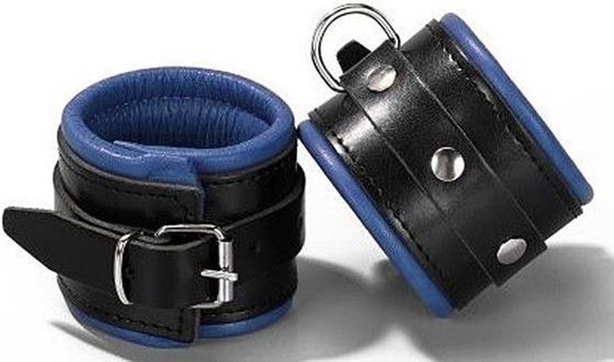 Smalle Slaven Enkelboeien Zwart/Blauw - 6.00 cm