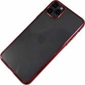 Apple iPhone 11 Pro Max - Silicone transparante soft hoesje Sophie rood - Geschikt voor