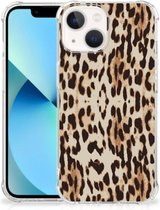 Hippe Hoesje Geschikt voor iPhone13 mini Smartphone hoesje met doorzichtige rand Leopard