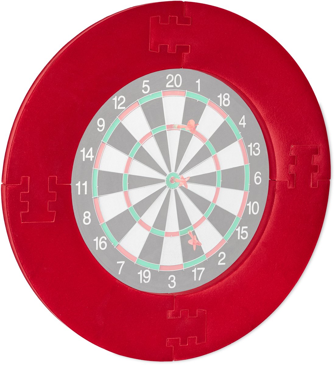 dartbord surround ring R7 - 4-delig - beschermring darts - muurbescherming - EVA - Ø 72 cm - rood