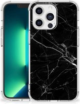 Smartphone hoesje Geschikt voor iPhone13 Pro Max Mobiel Hoesje met transparante rand Marmer Zwart