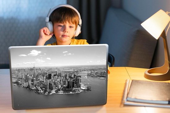 Autocollant pour ordinateur portable - 15,6 pouces - New York - Zwart - Wit - 36x27,5 cm - Autocollants pour ordinateur portable - Peau pour ordinateur portable - Couverture