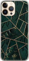 iPhone 13 Pro Max hoesje siliconen - Abstract groen | Apple iPhone 13 Pro Max case | TPU backcover transparant