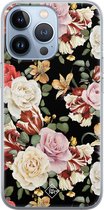 iPhone 13 Pro hoesje siliconen - Bloemen flowerpower | Apple iPhone 13 Pro case | TPU backcover transparant