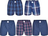 MG-1 Wijde Boxershorts Heren 5P D623 Multipack Blauw - Maat XL - Losse boxershort heren