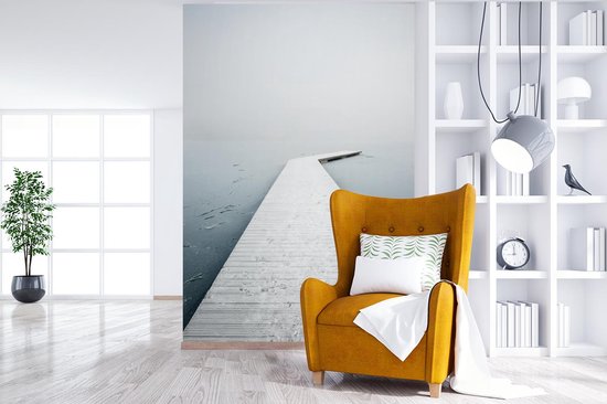 Papier peint - Papier peint photo Jetée calme sur un lac glacé - Largeur 170 cm x hauteur 260 cm