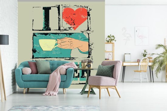 J'adore le café vintage 350x350 cm