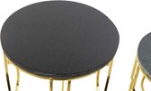 Set van 2 tafels DKD Home Decor Zwart Gouden Metaal Marmer (40 x 40 x 62 cm) (2 Stuks)