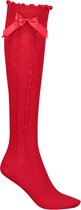 Chaussettes hautes rouge avec nœud luxe | Taille 35-38