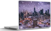 Laptop sticker - 14 inch - Sneeuw in Toronto vanuit vogelperspectief - 32x5x23x5cm - Laptopstickers - Laptop skin - Cover
