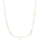 Twice As Nice Halsketting in goudkleurig edelstaal, open ovalen, lange ketting 80 cm+5 cm