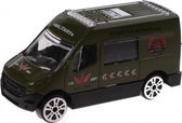 schaalmodel busje 1:64 groen 7 cm