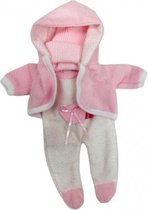 poppenpyjama meisjes 28 cm textiel roze/wit