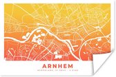 Poster Stadskaart - Arnhem - Nederland - Geel - 90x60 cm - Plattegrond