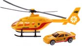 helikopter reddingsdienst diecast 18 cm geel 2-delig