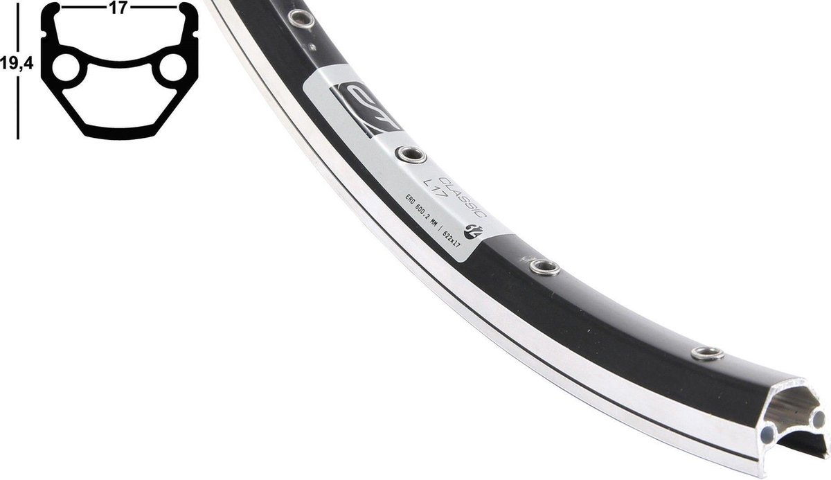 Contec Velg Holk.Classic 32 Gaats, Zwart