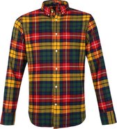 Gant Casual Overhemd Flanel Ruit Geel - maat XL