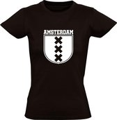 Amsterdam Stadswapen | Dames T-shirt | Zwart | Stad | Noord-Holland | Nederland | Cadeau