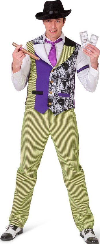 Funny Fashion - Casino Kostuum - Big Spender Casino - Man - groen,paars -  Maat 52-54 -... | bol.com