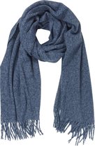 Sjaal Mélange met Franje - 70x180cm - Blauw